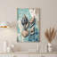 Assortiment de coquillages sur toile de bois bleu patiné-133466522