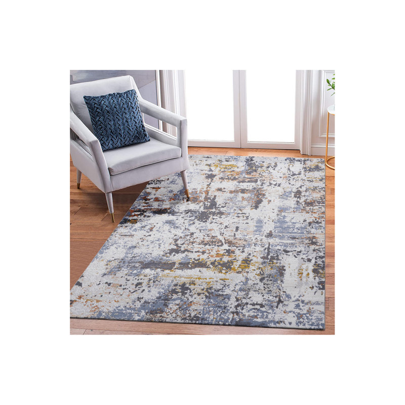Collection 6X9 Abstract Non-Shedding Living Room Bedroom Dining Home Office Stylish And Stain Resistant Area Rug