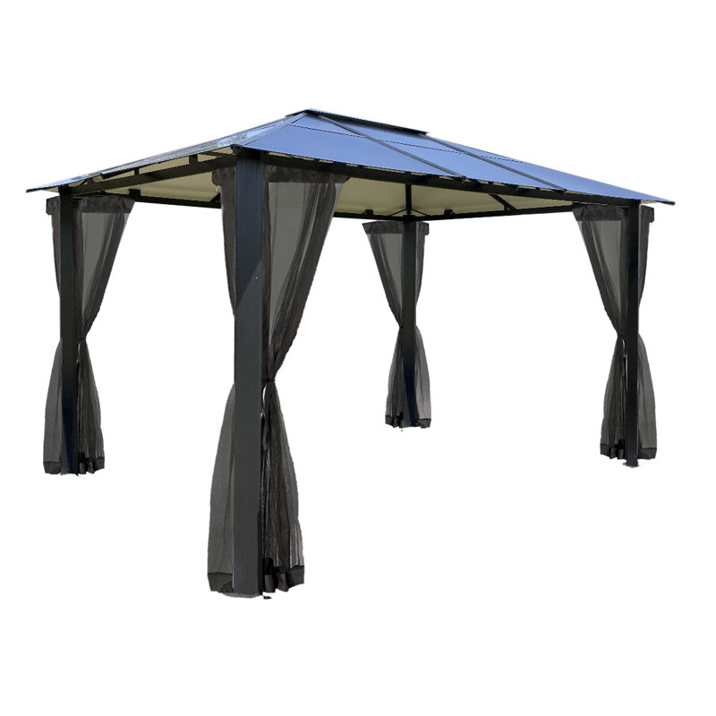 Durham Aluminum Patio Gazebo with Mosquito Netting, 13 Ft W x 11 Ft D