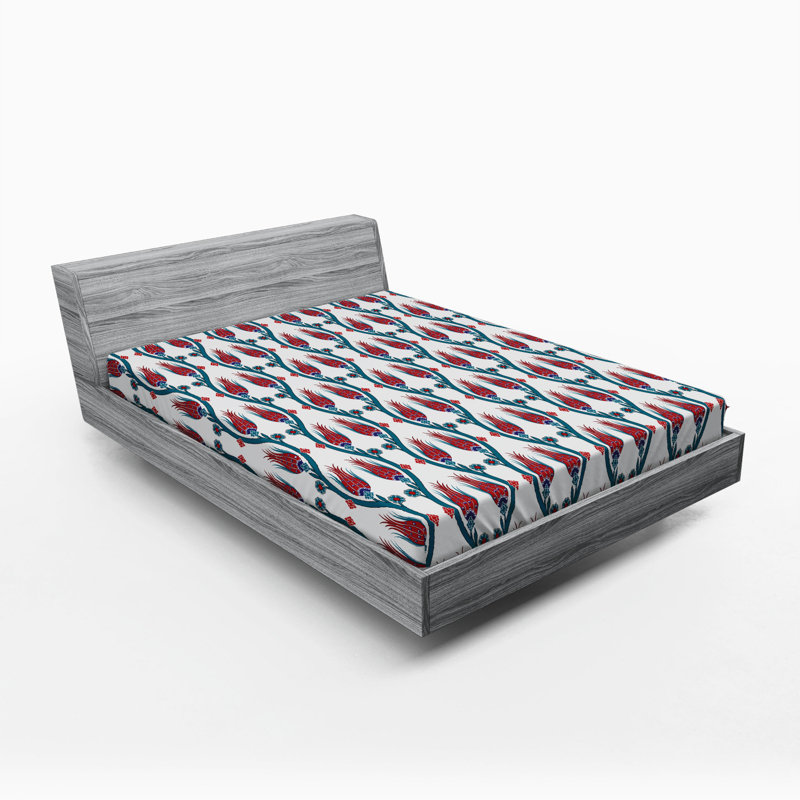 Microfiber Floral Fitted Sheet, Queen Fitted Sheet