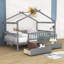 Lit en bois en forme de maison-88580466-88580467
