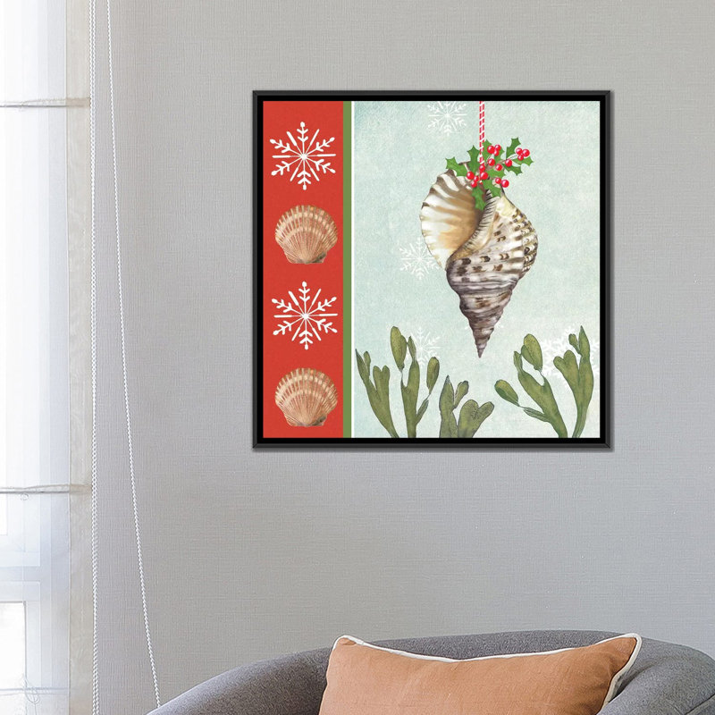 «Christmas Coastal II», impression sur toile, H 18 po x l 18 po x P 1,5 po, Toile encadrée noire