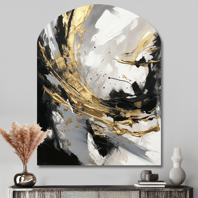 Zeigler - Art mural asymétrique en forme d'arche abstraite, H 43 po x l 33 po