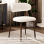 Chaises de salle à manger modernes modernes en métal beige de 2 pour la cuisine et le café, espace mince - Efficace avec grain de bois, structure, surface facile à nettoyer