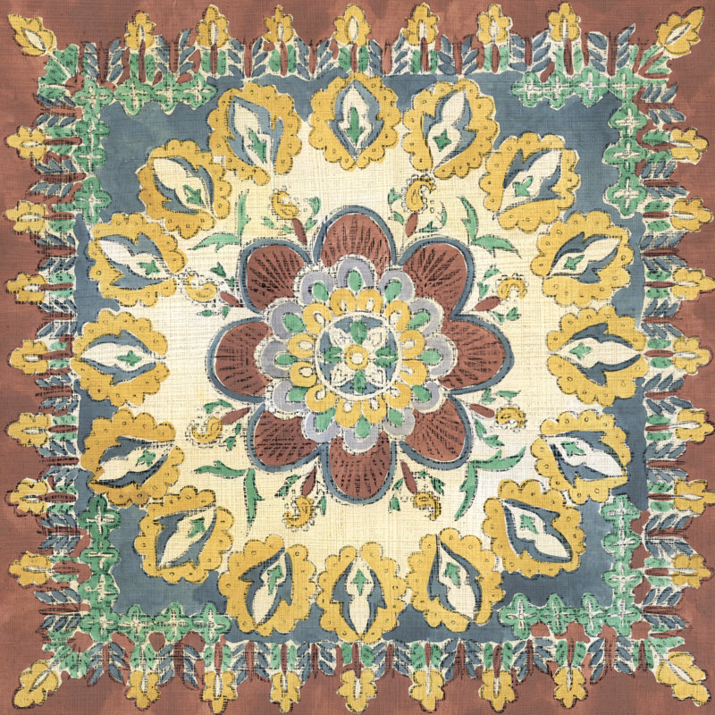 Batik Rosette I, H 20 po x l 20 po x P 1,25 po