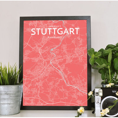 Stuttgart City Map - No Frame Print