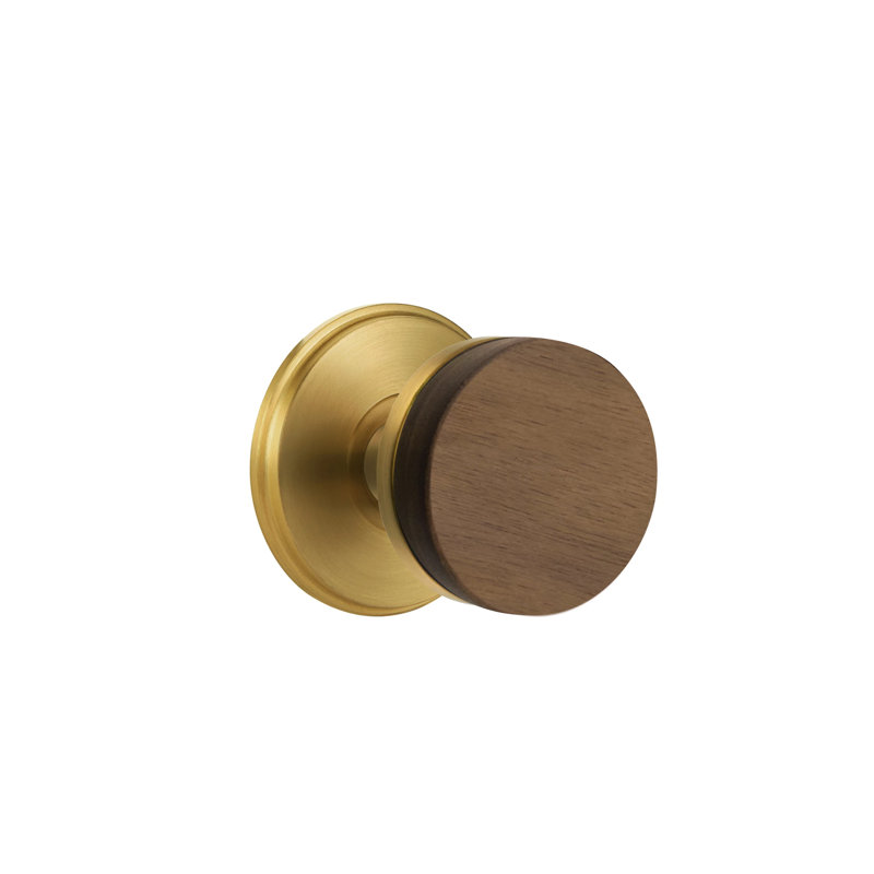 Ensemble de boutons d'intimité Emtek Select avec rosette Watford et tige conique, bouton en noyer foncé, Chrome poli
