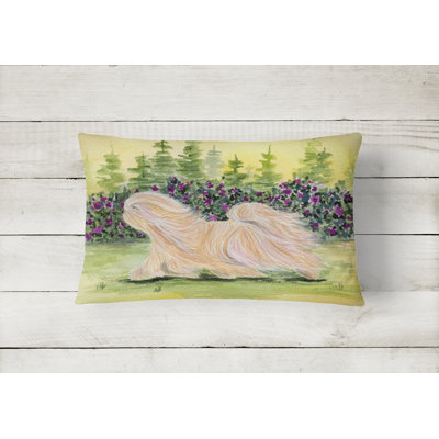 Lhasa Apso Outdoor Reversible Throw Pillow
