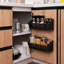 Panier suspendu en osier, paquet de 2 paniers muraux pour la cuisine, armoire de rangement pour fruits et légumes, rangement pour épices, noir