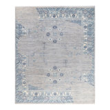 Overdyed One-of-a-Kind Rectangle 8'1" X 9'8" Hand Knotted Area Rug
