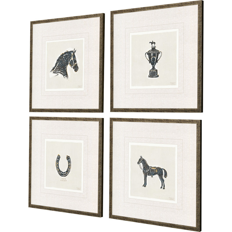 "Équestre S / 4" par Barrett, ensemble de 4 reproductions d'art