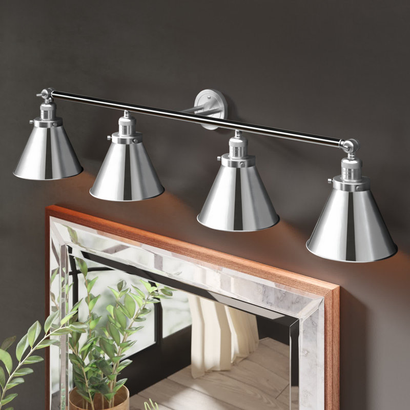 Éclairage de salle de bain à intensité variable 4 lumières Donovan, Incandescente, Or satiné, Or satiné