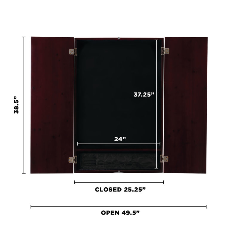 Laser Throw Line Electronic Dartboard and Cabinet Set with Darts, Mahogany