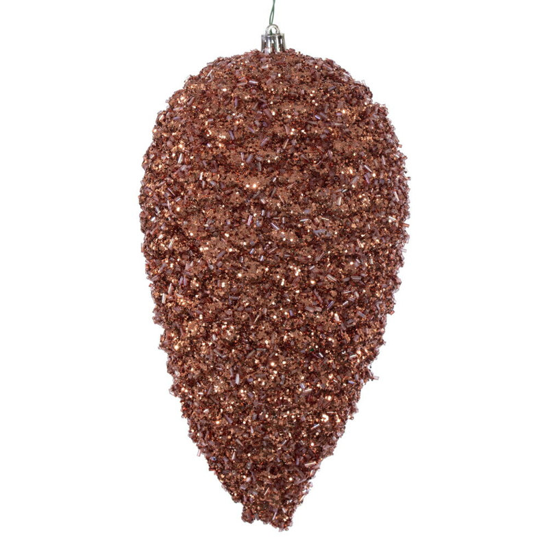 The Holiday Aisle® 10" Glitter Pinecone., Rose Gold
