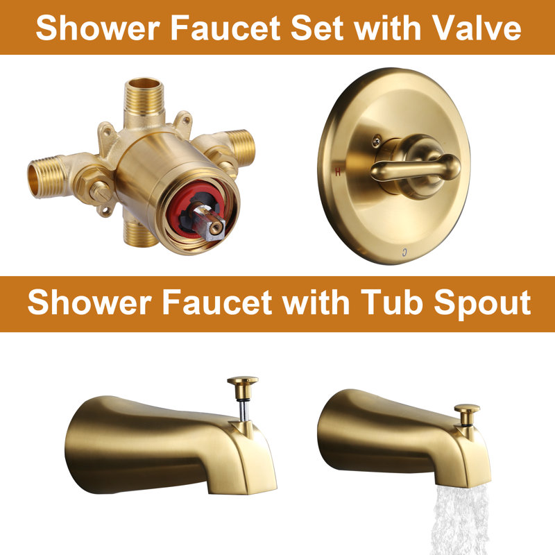 Robinet de douche, Doré