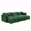 Canapé 3 places avec 3 repose-pieds, siège large et profond, canapé cinéma maison, canapé modulaire avec tiroirs de rangement, vert chenille-118055101-118055099-118055098