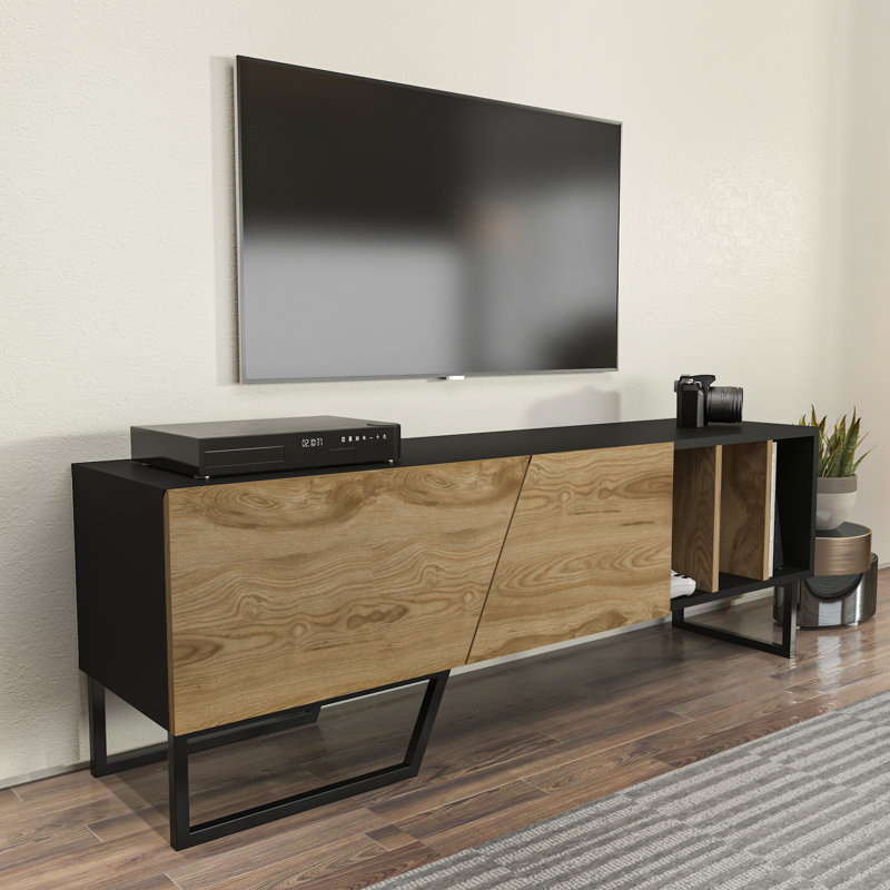 Stgermain TV Stand for TVs up to 60", Black/Oak