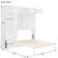 Grand lit mural peu encombrant, avec trois armoires suspendues, une armoire latérale et un lit confortable pour dormir en blanc, tiroirs de rangement, support de matelas