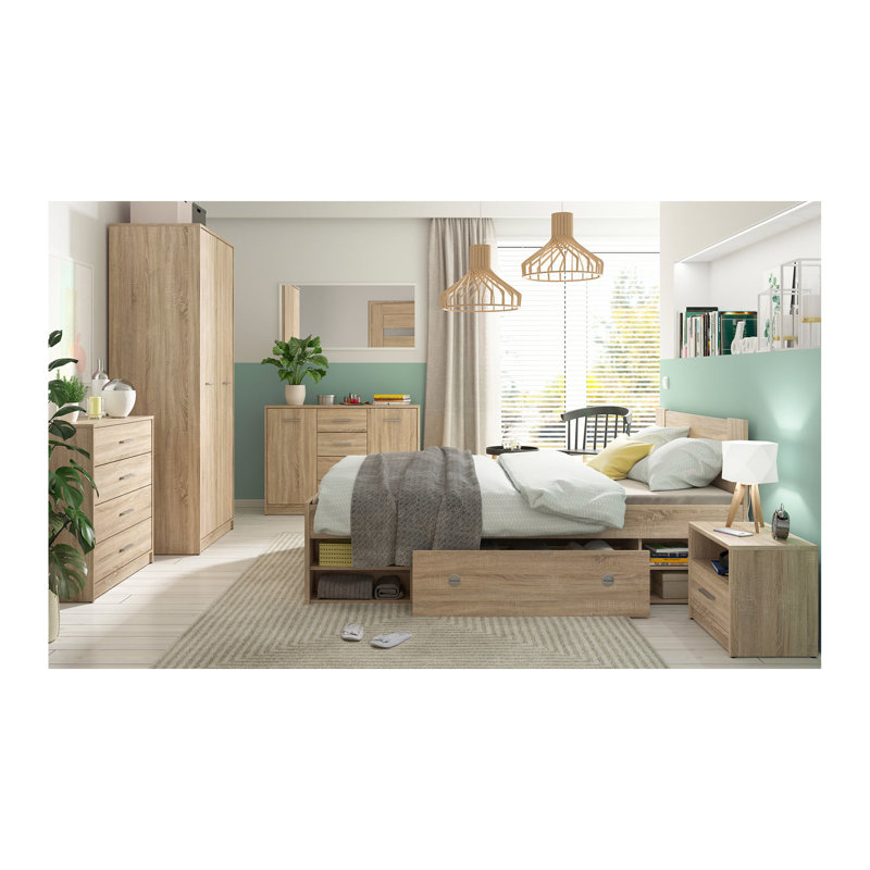 119 cm W Chest of 4 Drawers, Oak Sonoma
