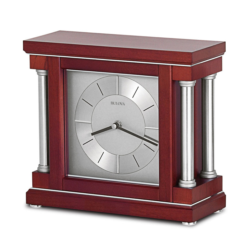 Traditional Roman Numeral Solid Wood Quartz Movement / Crystal Tabletop Clock in