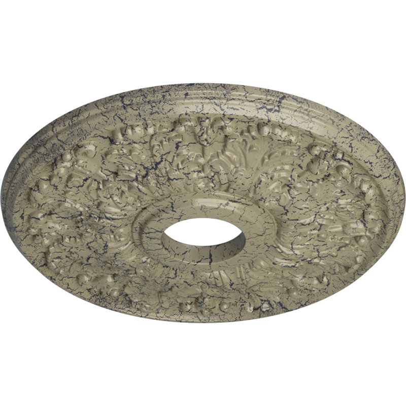 Médaillon de plafond H 16,5 po x l 16,5 po x P 1,125 po Apollo, Pierre de château craquelé