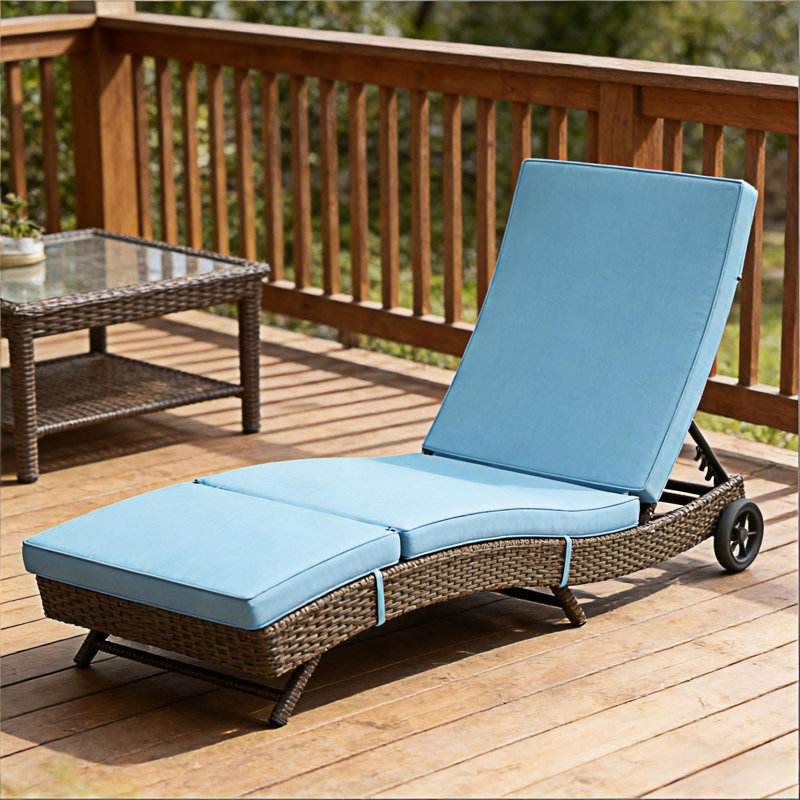 Outdoor Wicker Chaise Lounge Chair, Brown