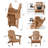 Outdoor Adirondack Chair Set Weather-Resistant HDPE Foldable Patio Chair Fire Pit Chair with Cup Holder-523273415