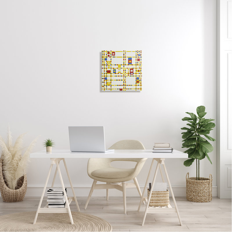 Broadway Boogie Woogie Abstract Canvas Wall Art, 17" x 17"