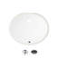 Lavabo de salle de bain ovale encastré en porcelaine blanche 19,25 po x 16 po