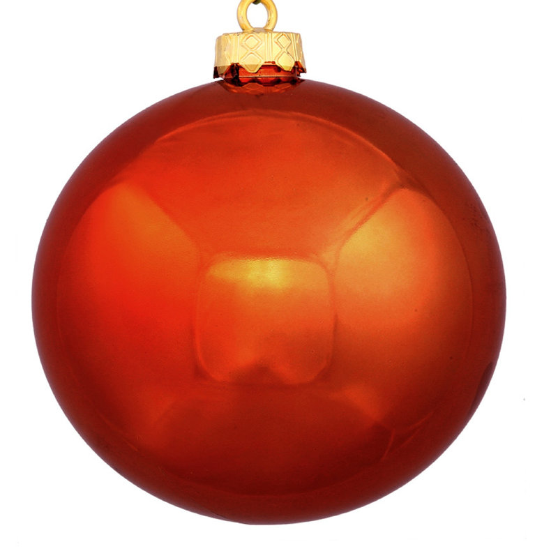 Boules de Noël Bubblegum incassables à 4 finitions, H 8 po x l 8 po x P 8 po, Orange