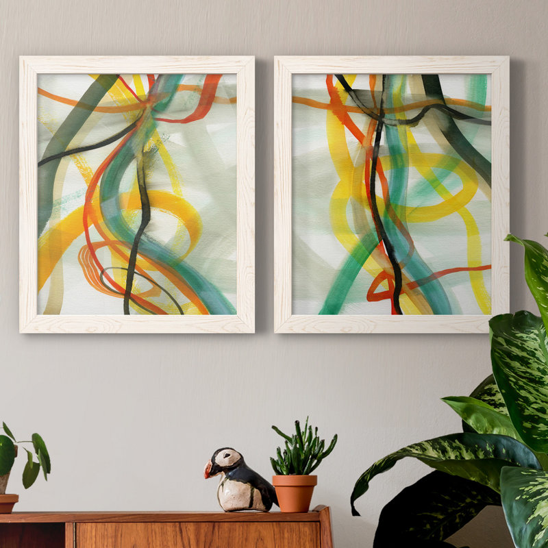 «Window Drama I», ensemble de 2 reproductions d'art, H 20 po x l 17 po x P 1 po, Toile avec cadre blanc, Pas de tapis