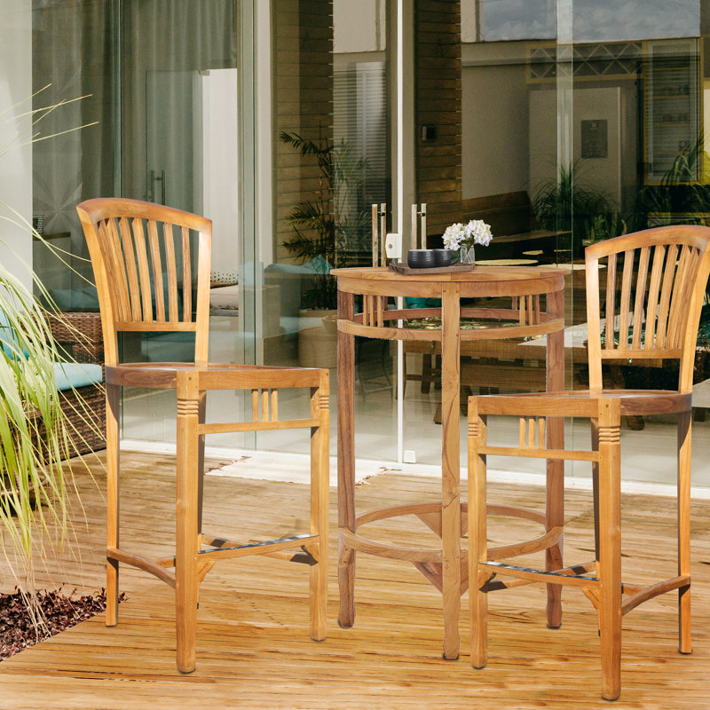 Bauman Outdoor Teak Bar Stool