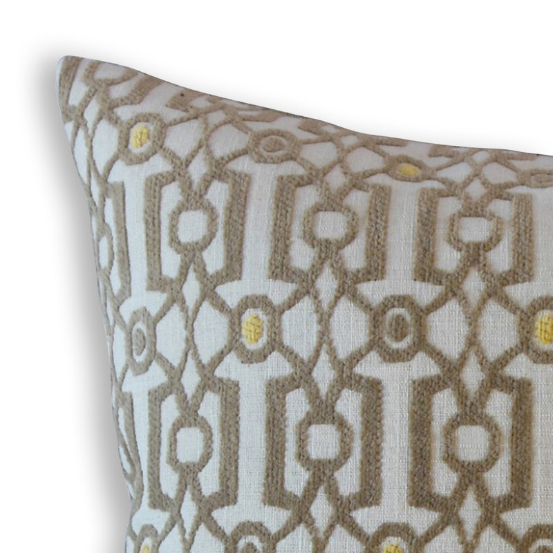 Housse et insert de coussin carré mattalyn and Rennie & rose, 20 po x 20 po, Ivoire/beige