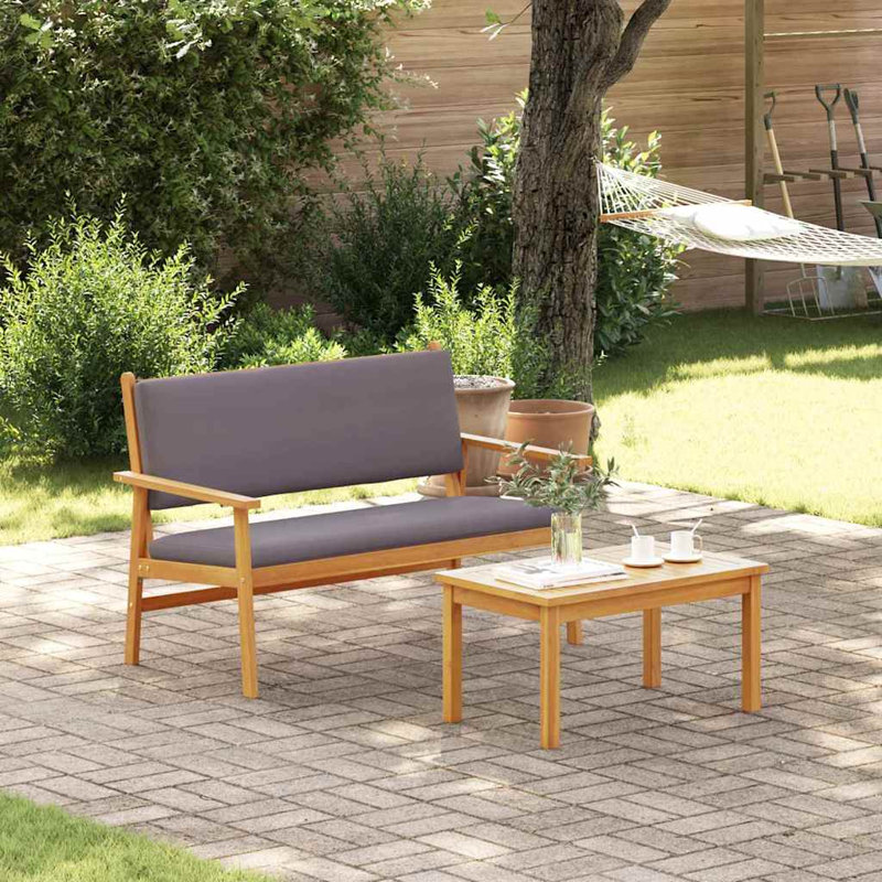Solid Wood Outdoor Bench, Grey
