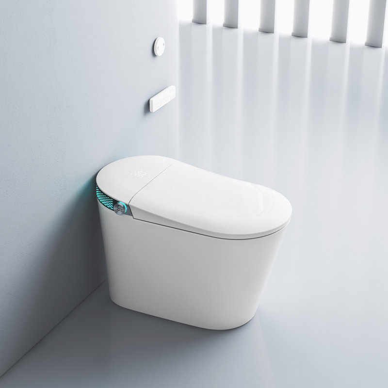 Toilette allongée intelligente à chasse d'eau blanche avec bidet intégré 1,28 / 1,6 GPF Wynn