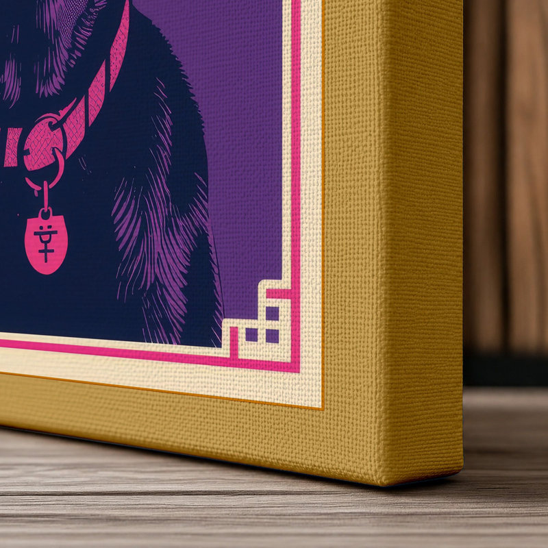 Dignified Halo Retro - Wrapped Canvas, 36x24 - 91.4 x 61.0 cm, Ochre Border