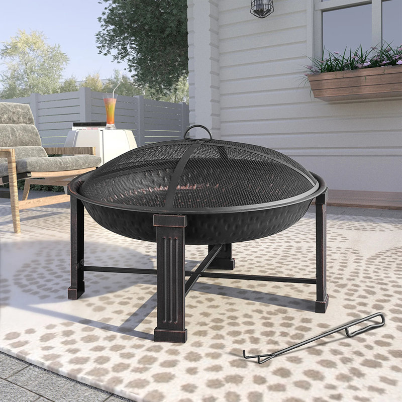 Round Steel Wood Burning Fire Pit
