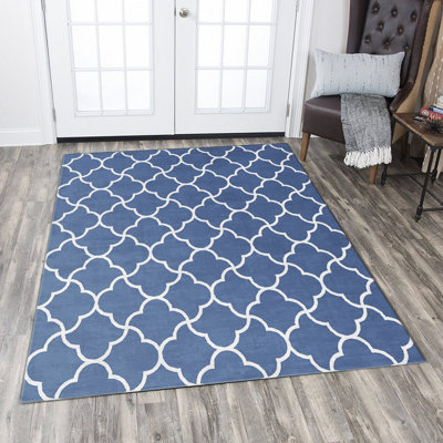 Non-Slip Area Rug, 100% Polyester, 47.2 x 70.9 inches | Raschel Knitting, Pile Height: 0.4 inches | Woven Carpet with Felt Dot Underside, Machine Washable | Stylish Digital Print Design for Home Decor