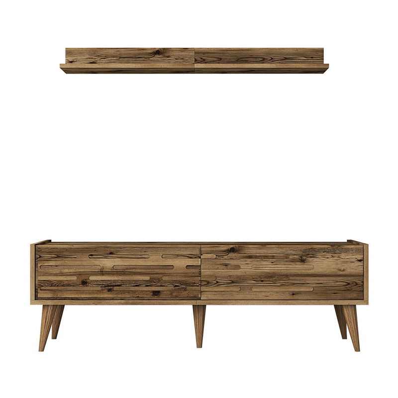 Keikei Unfinished TV Stand, Brown