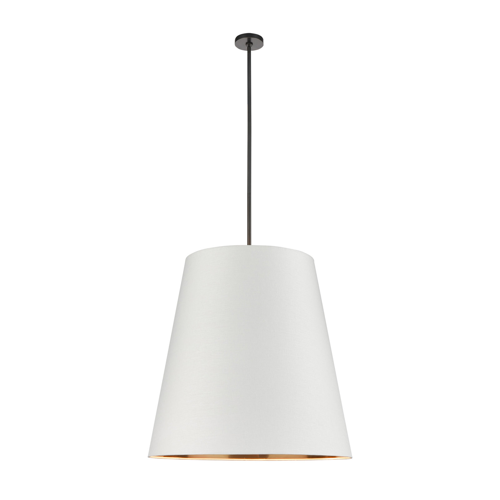 3 Light Steel Pendant, Black, White, 76.88" H x 30" W x 30" D