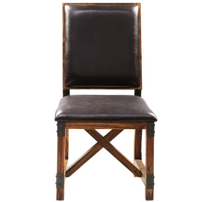 Modernistic Solid Wood Leg Dining Chair With Faux Leather Based For Elegant Room