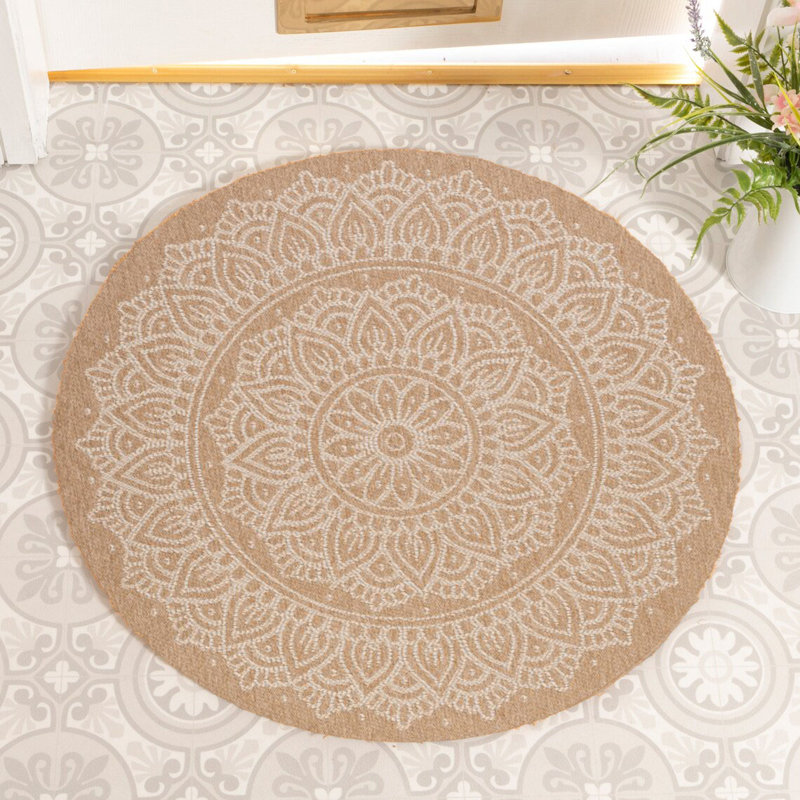 Tapis brun / blanc Avanos, Carré 6 pi