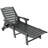 Lounge Chair Ourdoor With 6-Position Adjustable Back, HDPE Patio Chaise With Wheels And Cup Holder, Grey-1683543240