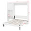 Lit escamotable avec bureau, armoire de rangement, lumière DEL, cadre de lit mural pliable Farmhouse, tablettes de rangement multiples-133280386