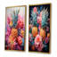 Coloré ananas coloré fantaisiste tropiques - ananas murales ensemble de salon de 2-1901852947-1901852944