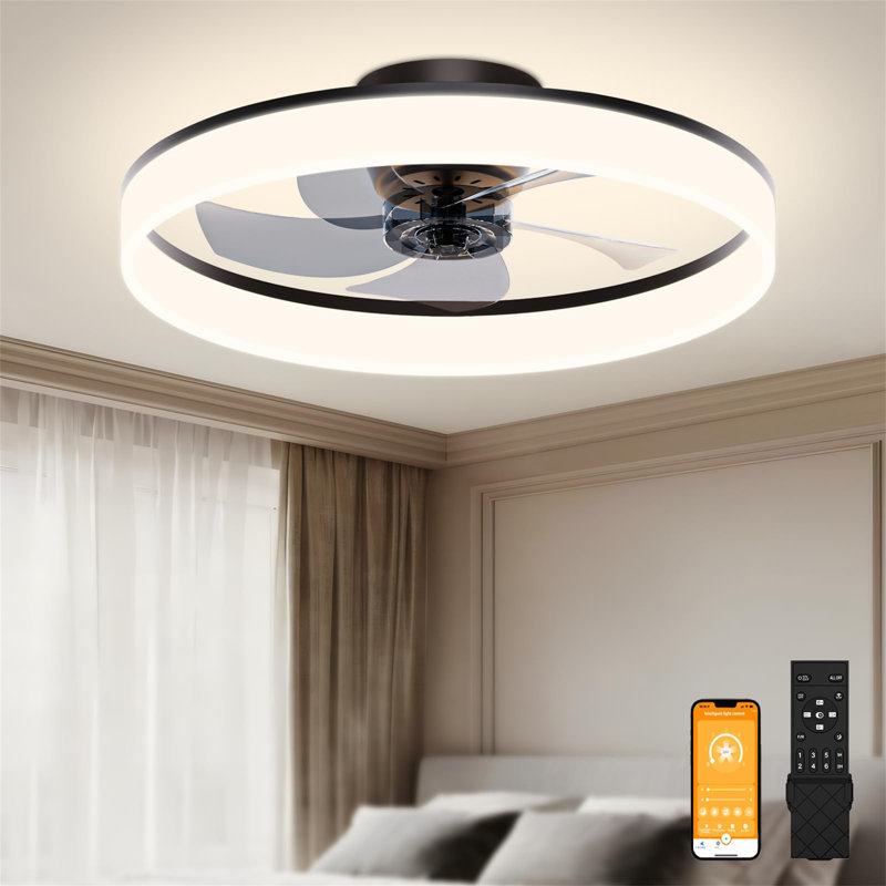 Ceiling Fan with LED Lights, Black