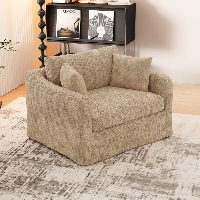 Fauteuil d'appoint en chenille 45,27 po, Blé