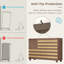 Armoire sculptée à la main avec 2 tiroirs, 3 portes, tablettes réglables et protection anti-basculement - Armoire de rangement polyvalente-85081202