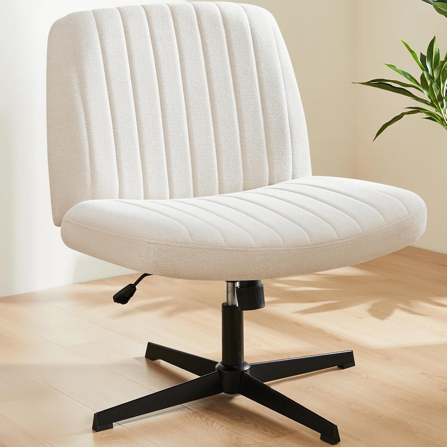Ebern Designs Office Chair No Wheels - Armless Desk Chair No Wheels ...