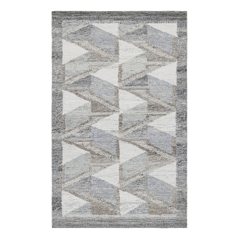 Scandinavian Wool Geometric Area Rug, Runner 2'6" x 8'